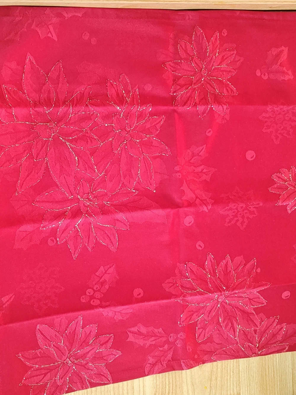Lot 7  Vintage Cloth Holiday Table Napkins Red Damask Fabric 15x15